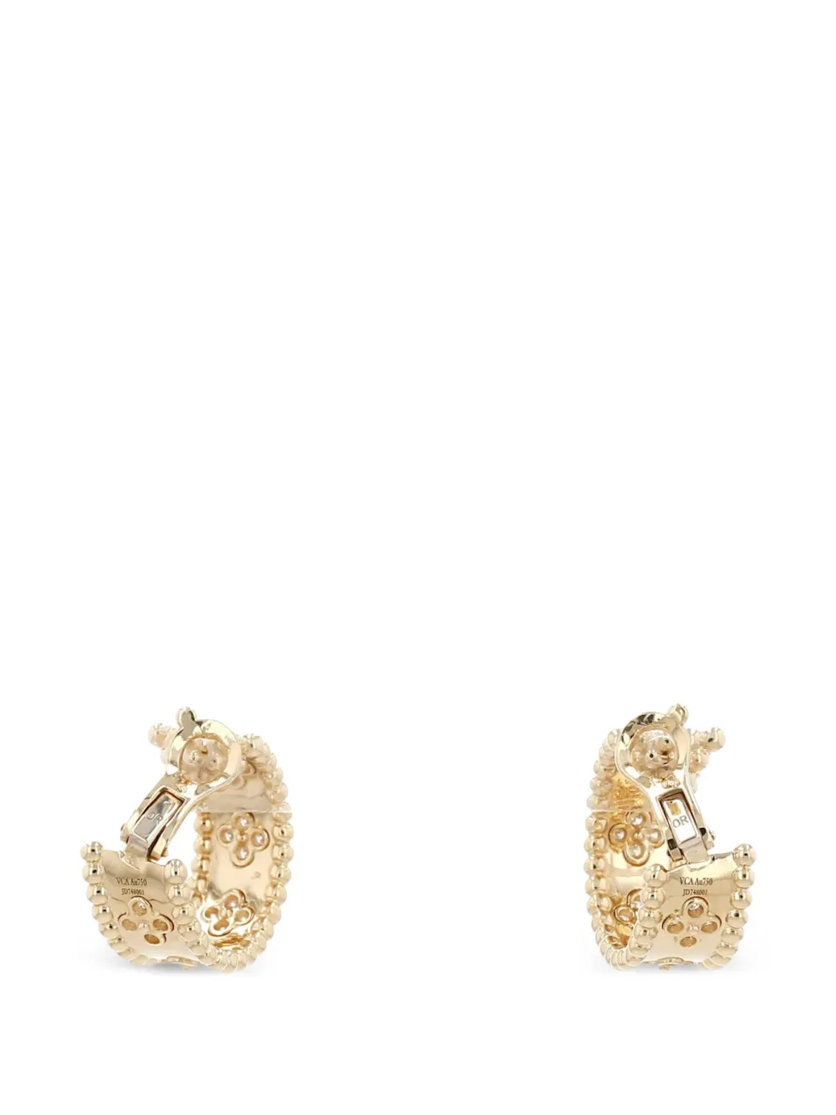 Van Cleef & Arpels 2020s ペルレ トレフル ダイヤモンド フープ ピアス - ゴールド - 画像2