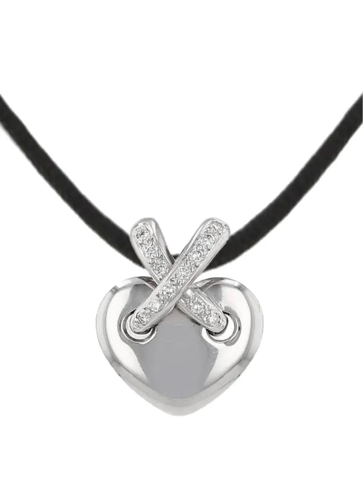 Chaumet 1990年代 リアン ダイヤモンド ハート ペンダント - 画像2