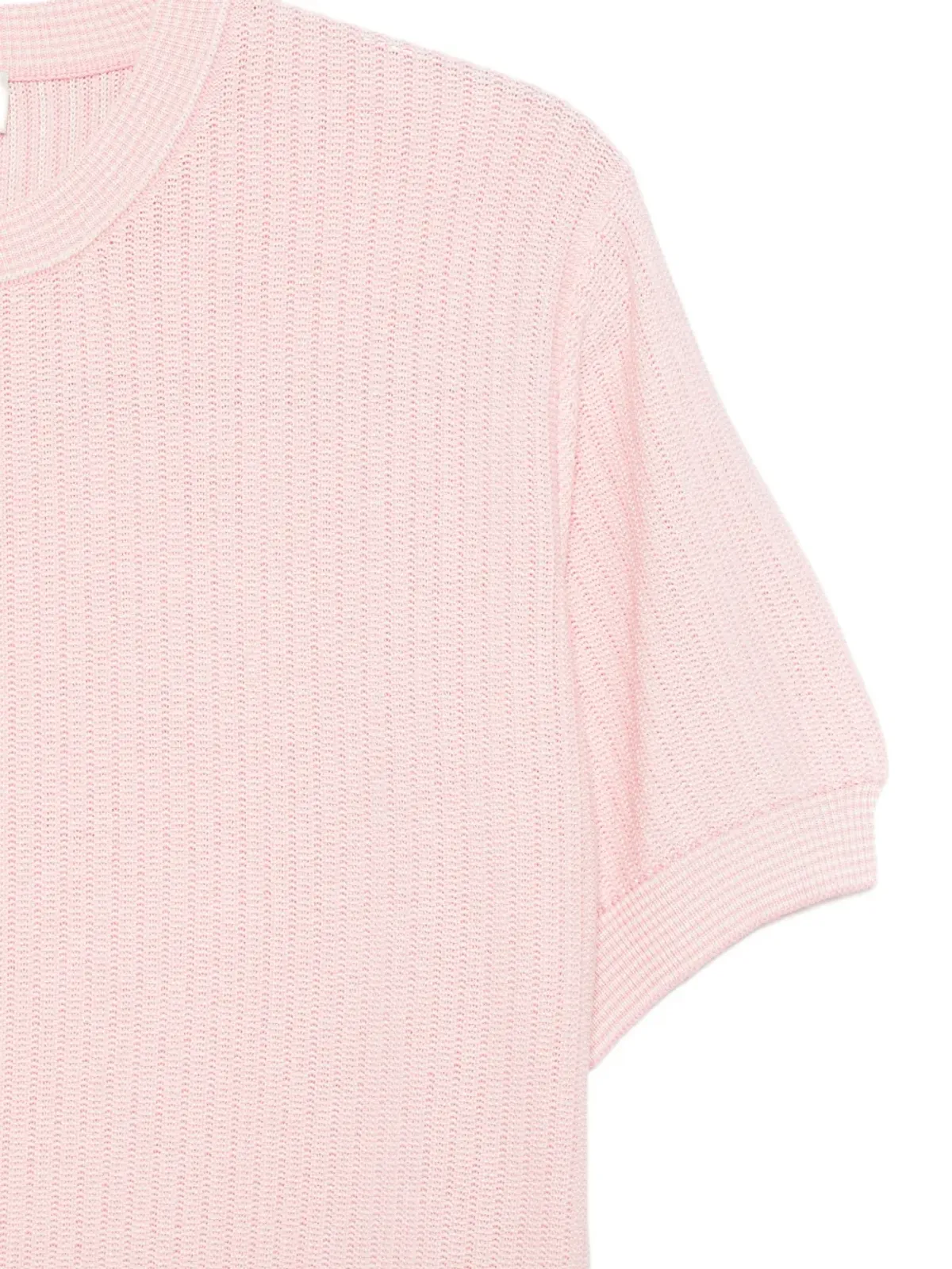 Piacenza 1733 リブ編みシルクTシャツ ピンク - 画像3