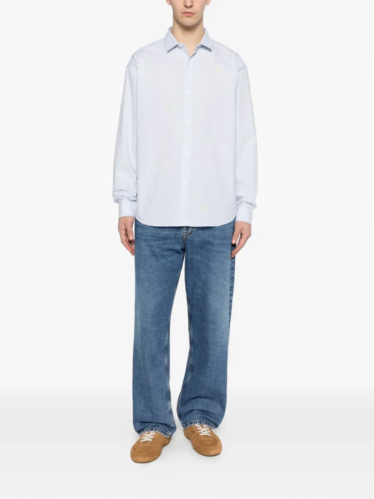 Maison Labiche Breteuil セイルボート刺繍シャツ - ブルー - 画像2