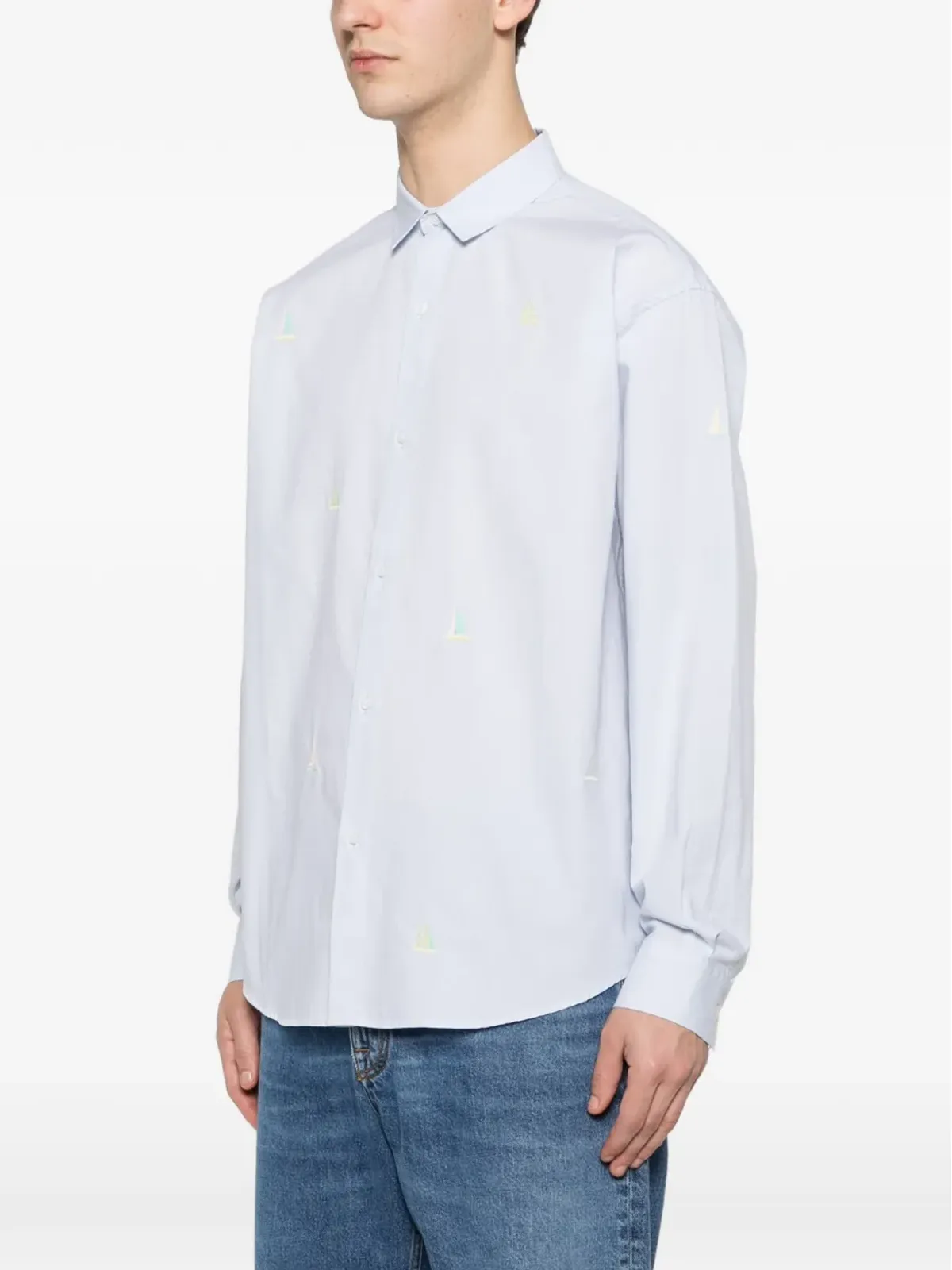 Maison Labiche Breteuil セイルボート刺繍シャツ - ブルー - 画像3