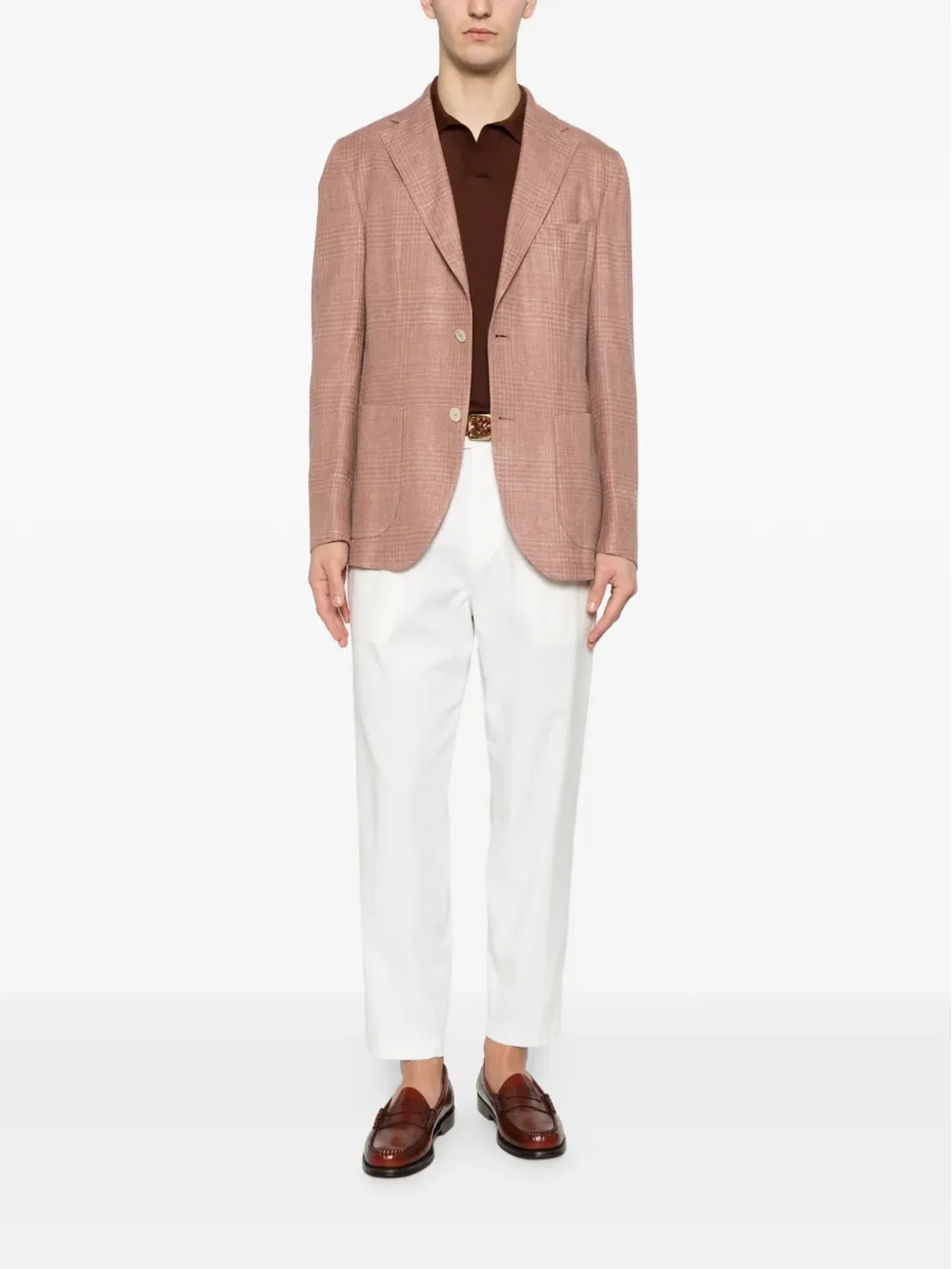 Piacenza Cashmere 半袖ポロシャツ - ブラウン - 画像2