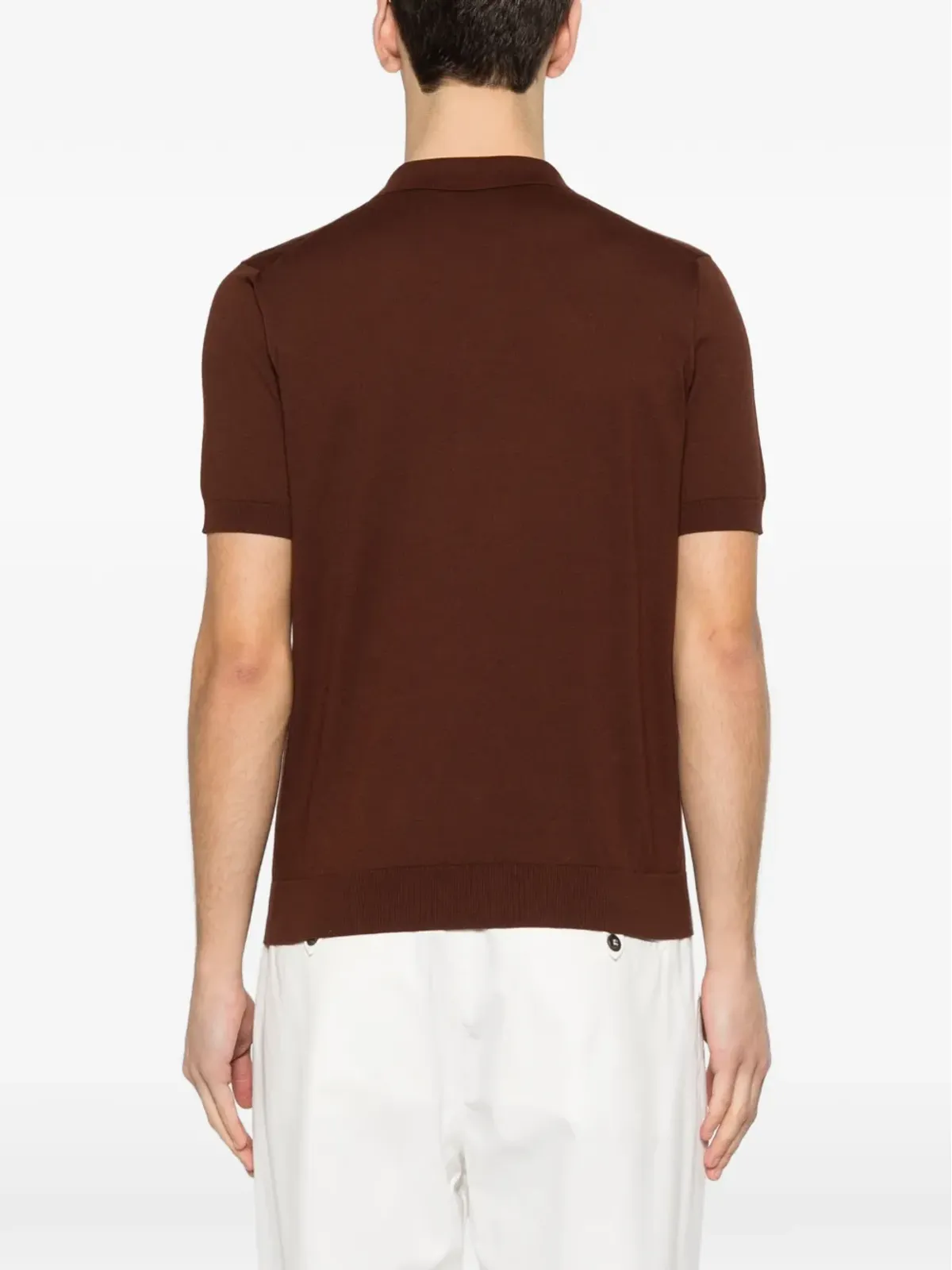 Piacenza Cashmere 半袖ポロシャツ - ブラウン - 画像4