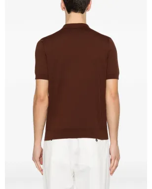 Piacenza Cashmere 半袖ポロシャツ - ブラウン - サムネイル4