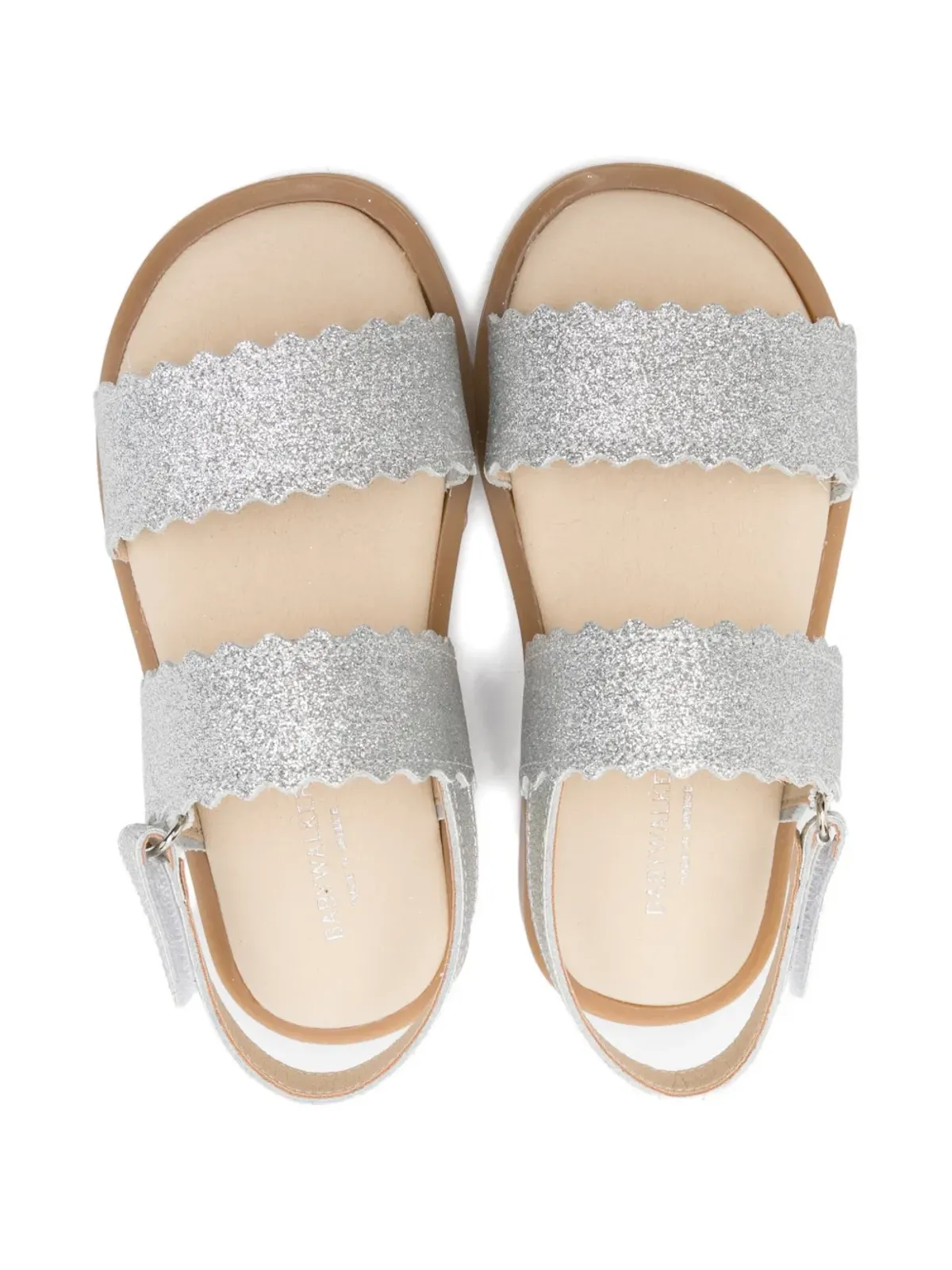 BabyWalker scalloped-strap sandals - Silver - 画像3