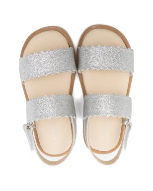 BabyWalker scalloped-strap sandals - Silver - サムネイル3