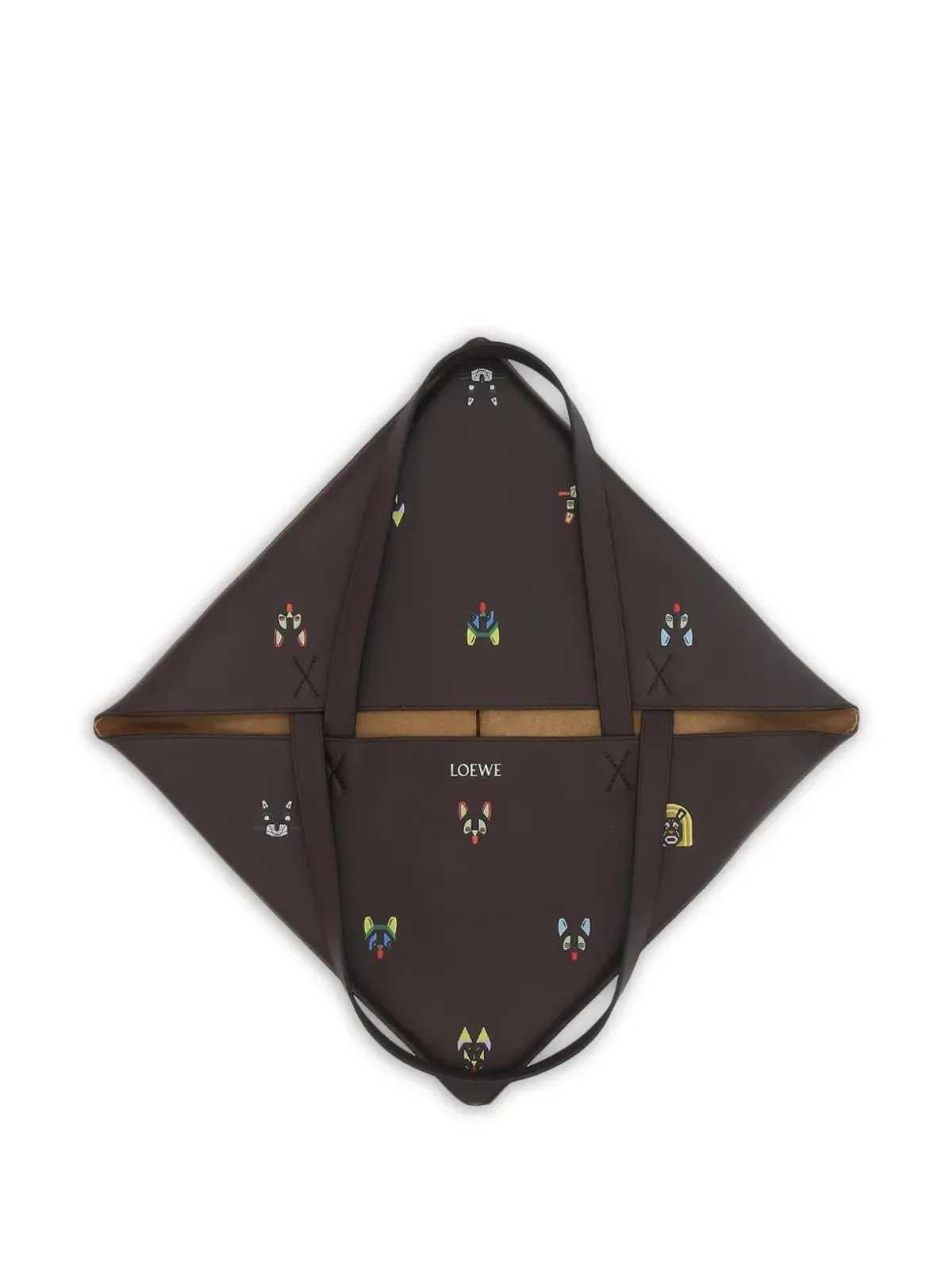 LOEWE グラフィックプリントショルダーバッグ（ブラウン） - 画像4