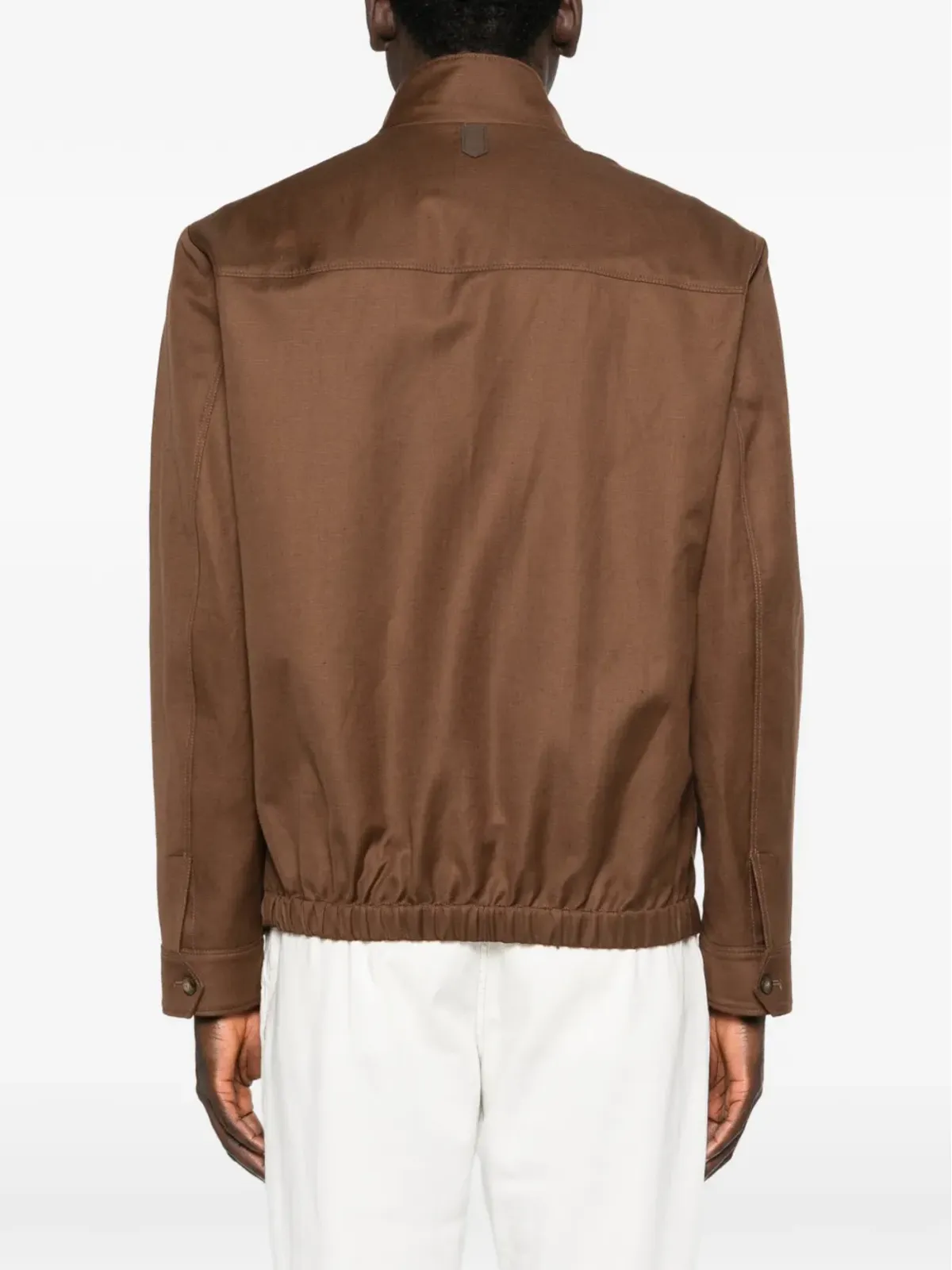 Canali zip-up shirt jacket - Brown - 画像4