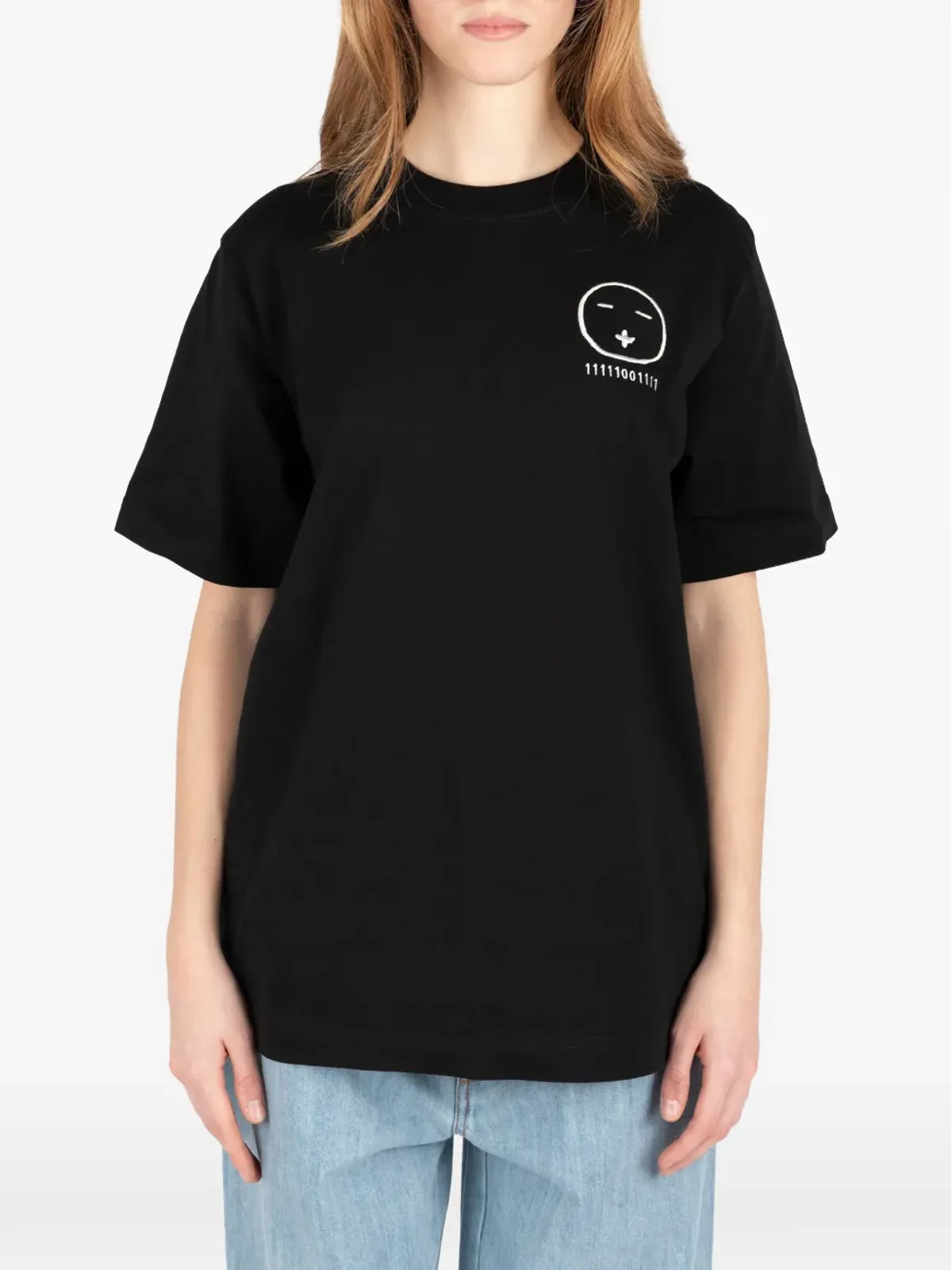 Société Anonyme Skater face-embroidered T-shirt - Black - 画像4