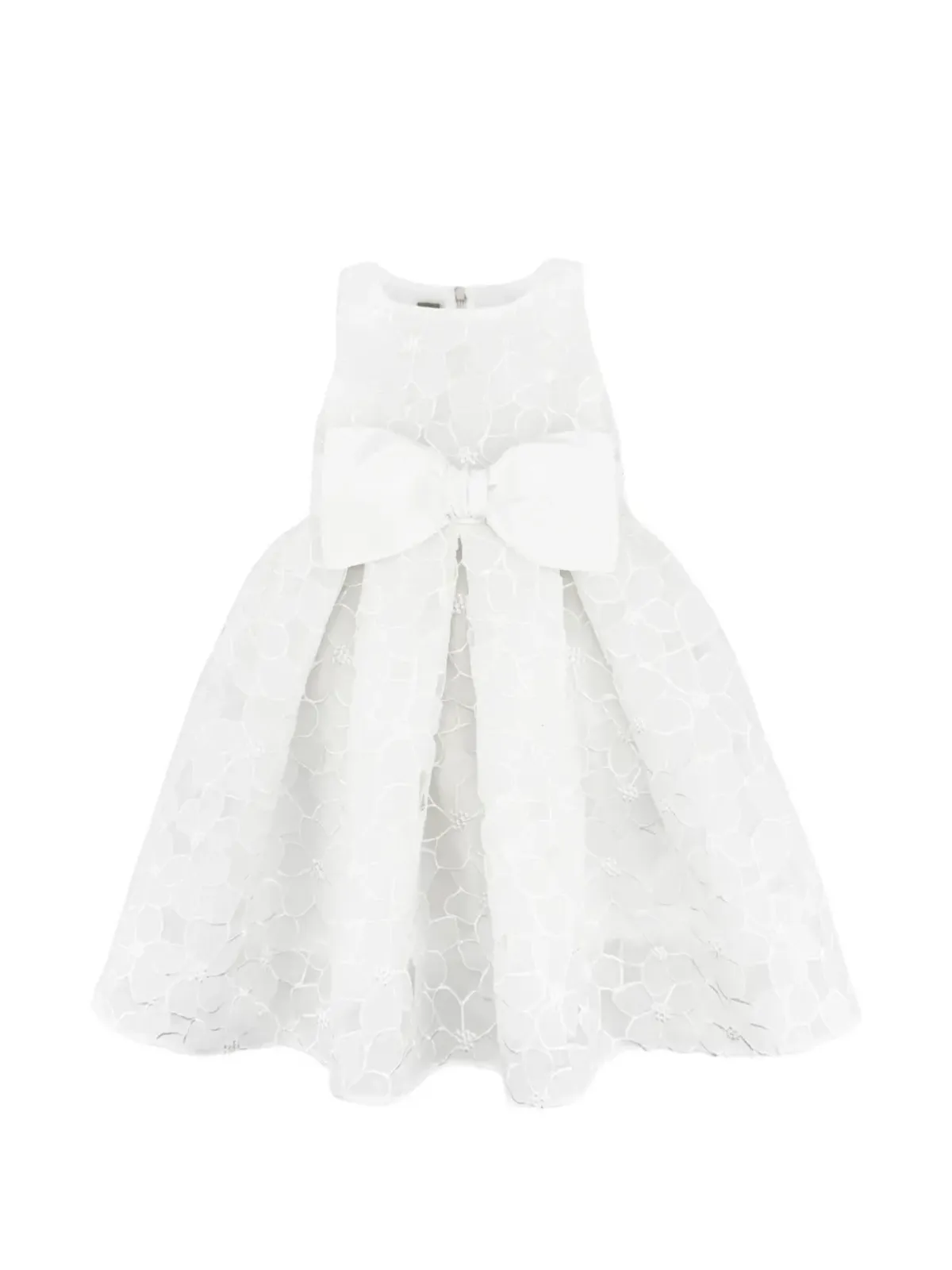 La Stupenderia flowers-embroidered dress - White - 画像1