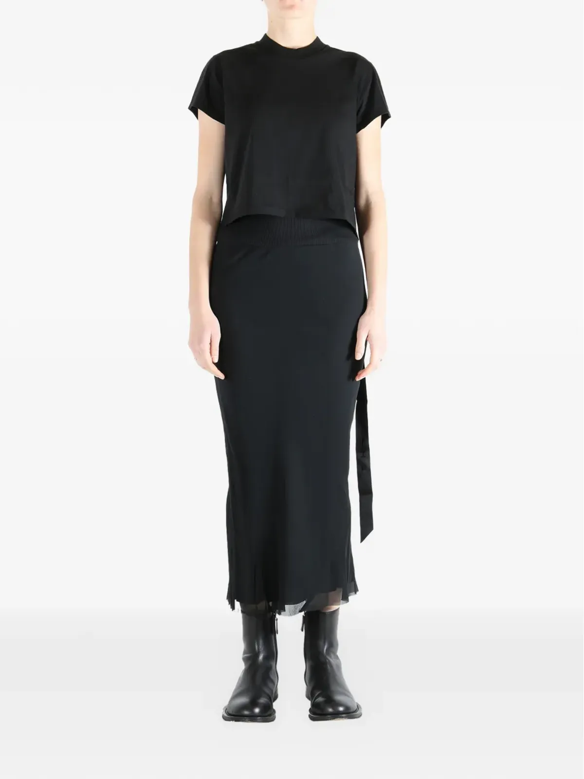 Rick Owens DRKSHDW リブネックTシャツ - 画像2