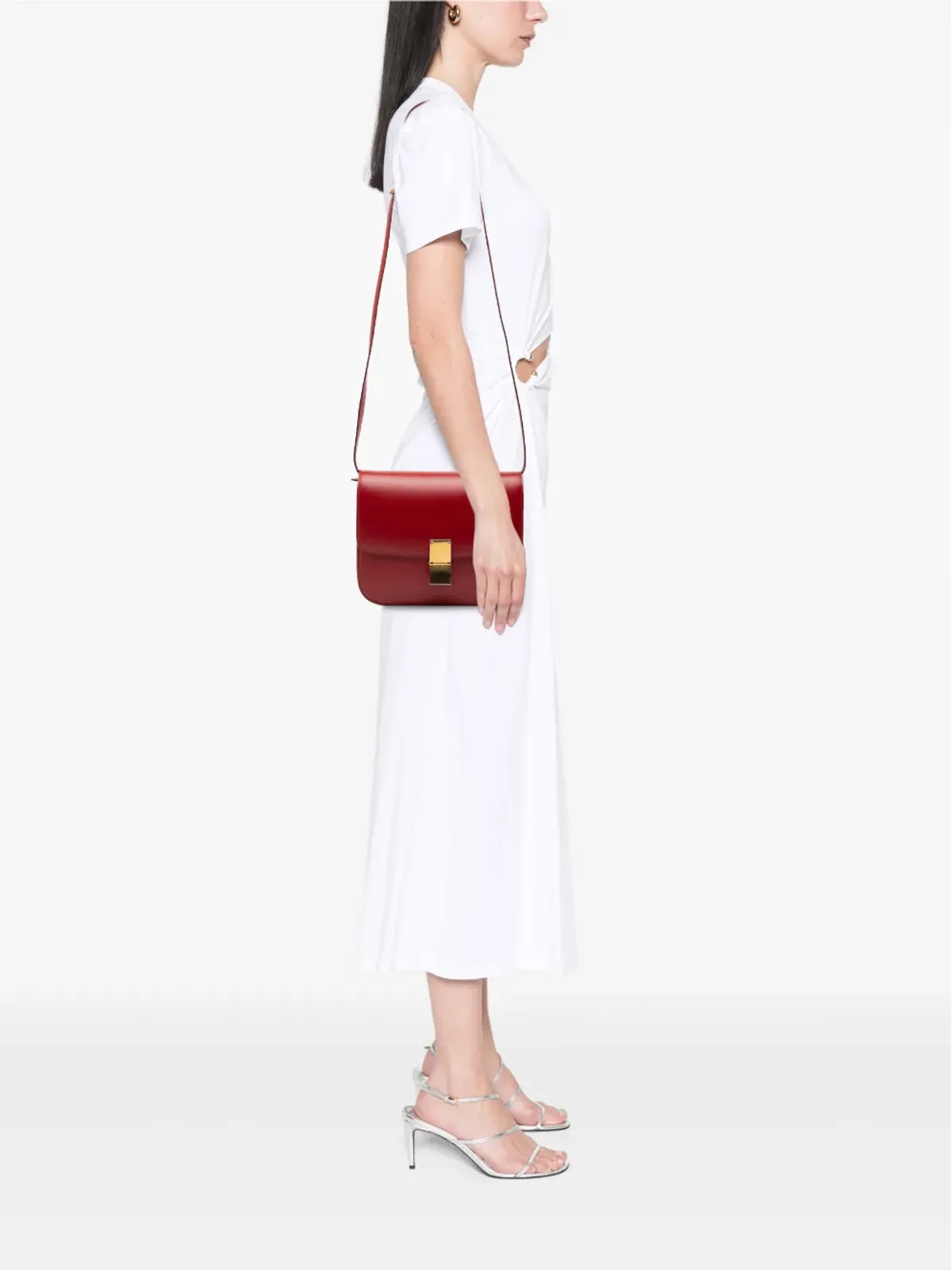 Celine Pre-Owned 2016年 カーフレザー クラシック ボックス クロスボディバッグ レッド - 画像2