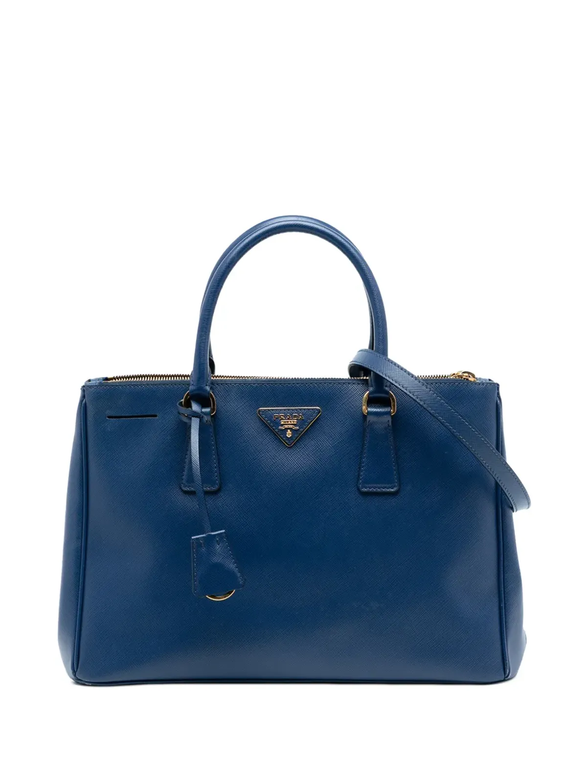 Prada ビンテージ サフィアーノ ラックス ガレリア ダブルジップ サッチェル - 画像1