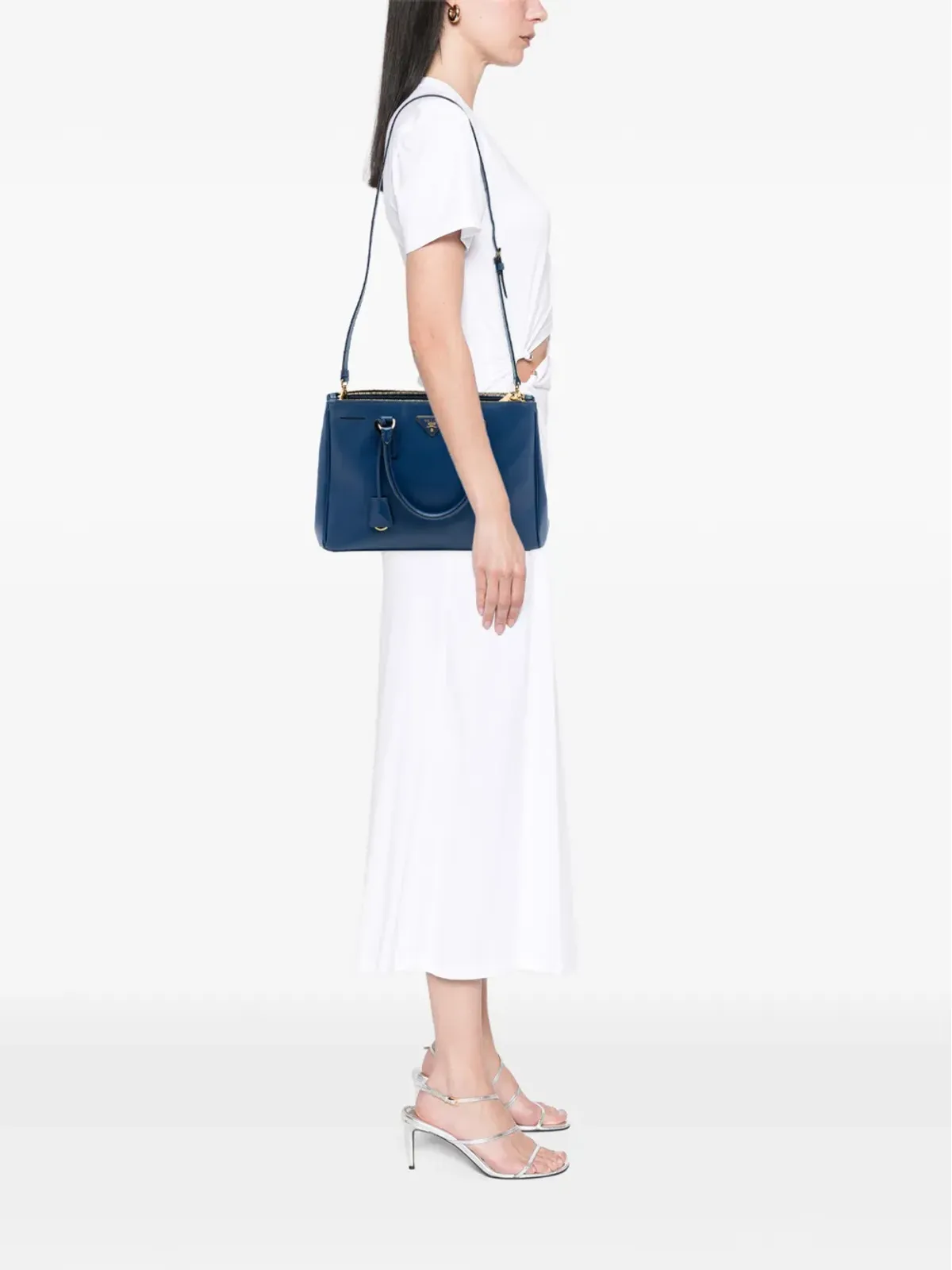 Prada ビンテージ サフィアーノ ラックス ガレリア ダブルジップ サッチェル - 画像2
