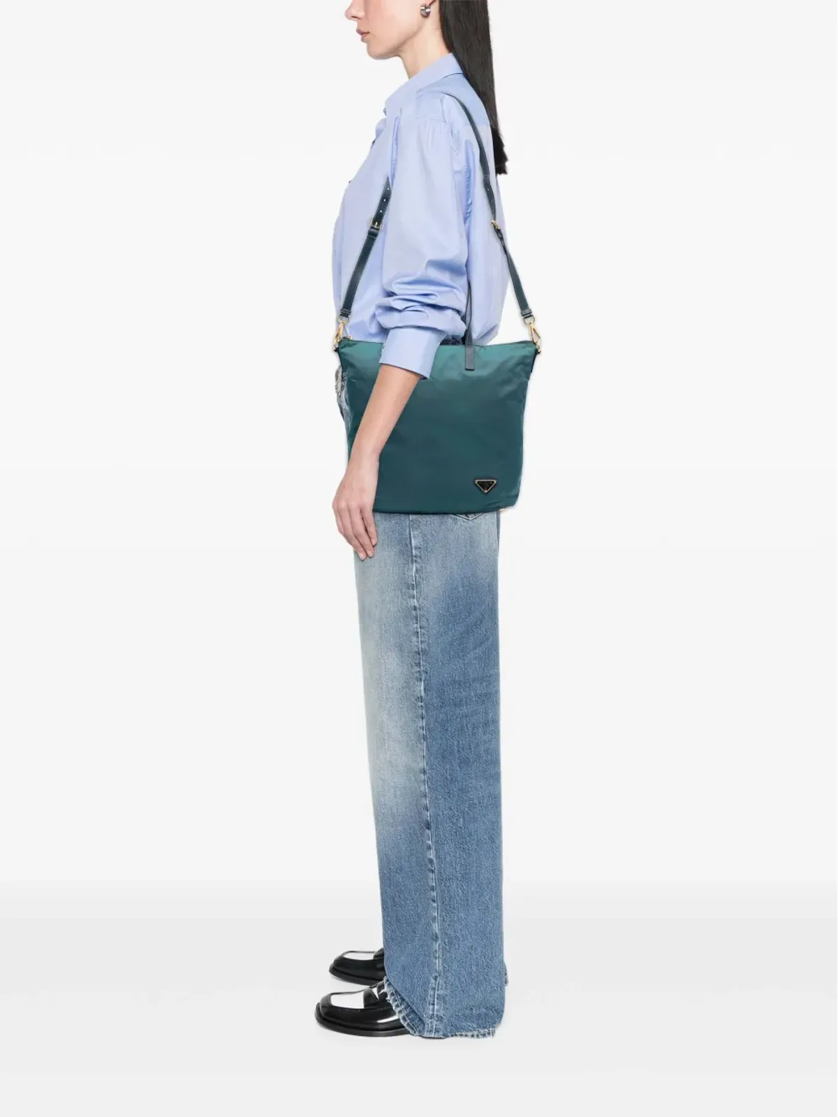 Prada Pre-Owned サフィアーノ・トリムド・テスート Zip Top コンバーチブル・トート・サッチェル - ブルー - 画像2