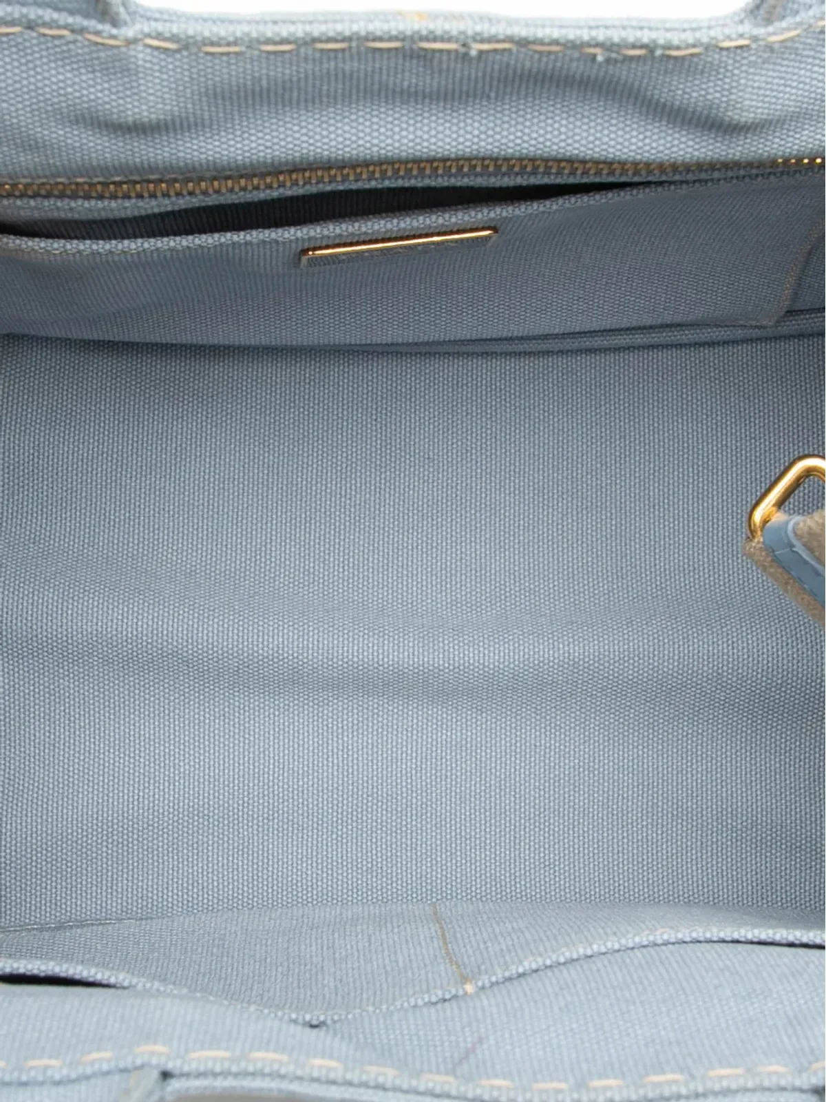 Prada ビンテージ 2000-2025 小型キャンバス カナパ ロゴ サッチェル ブルー - 画像5