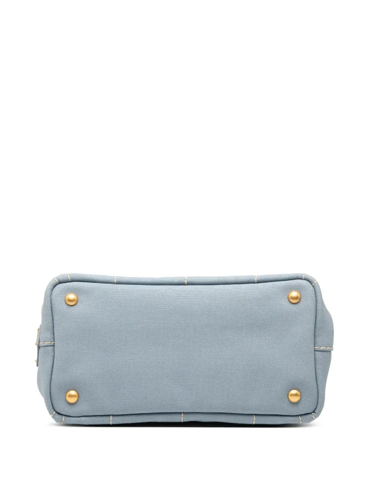 Prada ビンテージ 2000-2025 小型キャンバス カナパ ロゴ サッチェル ブルー - 画像4