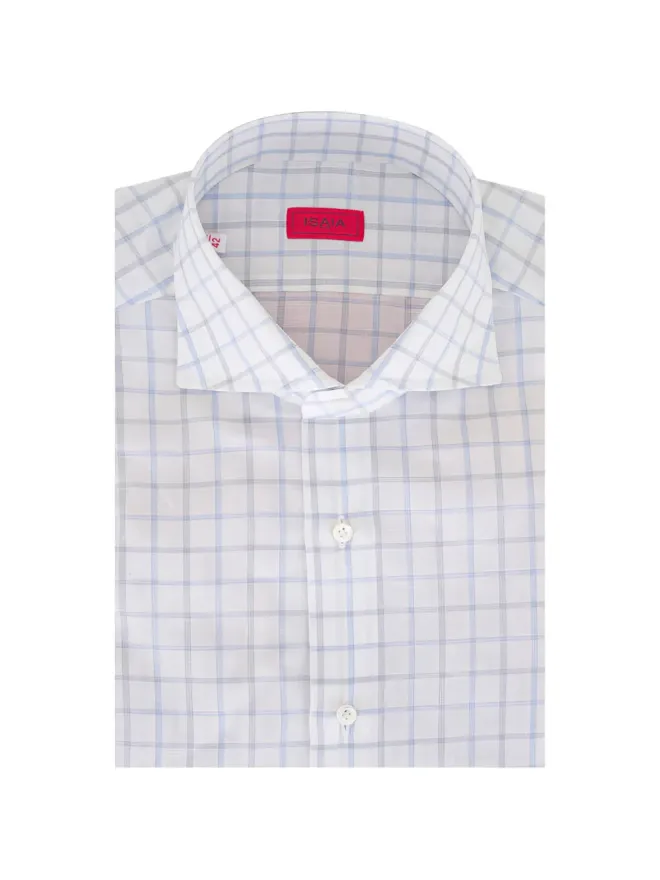 Isaia Isaia 白のチェックシャツの商品画像