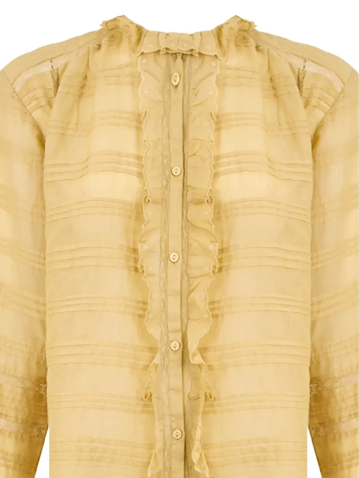 MARANT ÉTOILE ペリーヌ ラッフル ボタン ブラウス - イエロー - 画像4