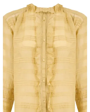 MARANT ÉTOILE ペリーヌ ラッフル ボタン ブラウス - イエロー - サムネイル4