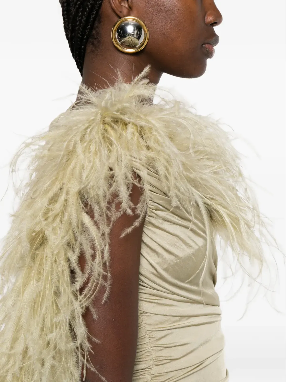 The New Arrivals Ilkyaz Ozel フェザーディテール ミニドレス - 画像5