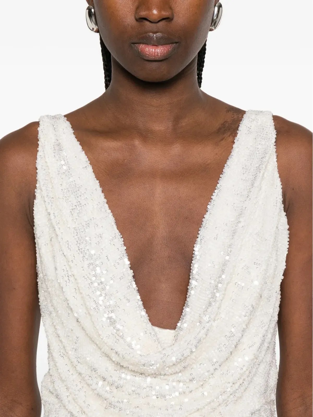 The New Arrivals Ilkyaz Ozel カウルネック ミニドレス - White - 画像5
