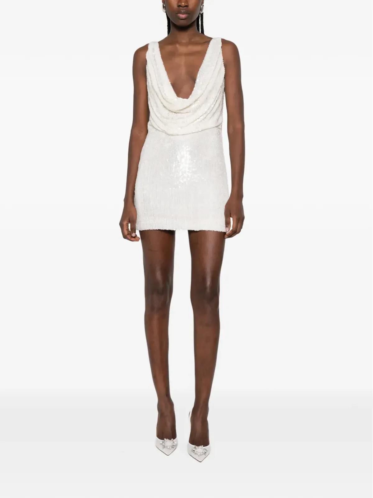 The New Arrivals Ilkyaz Ozel カウルネック ミニドレス - White - 画像2