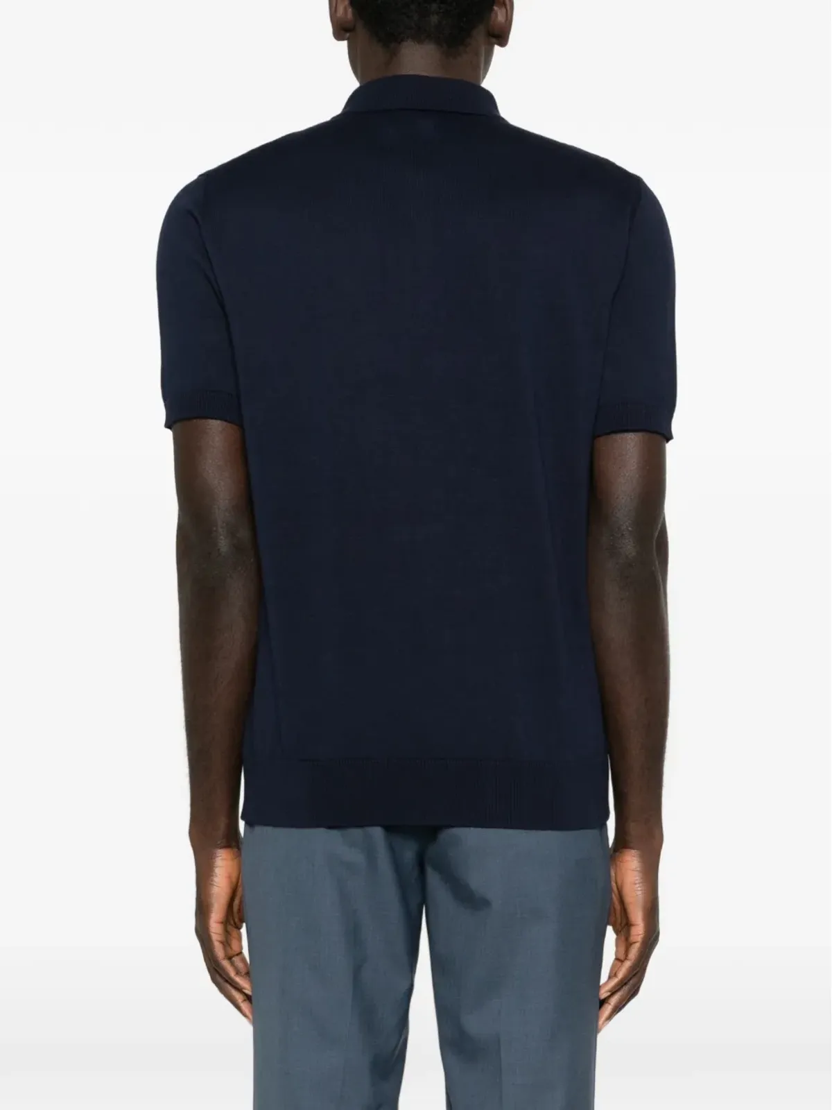 Canali 短袖ニットポロシャツ - 画像4