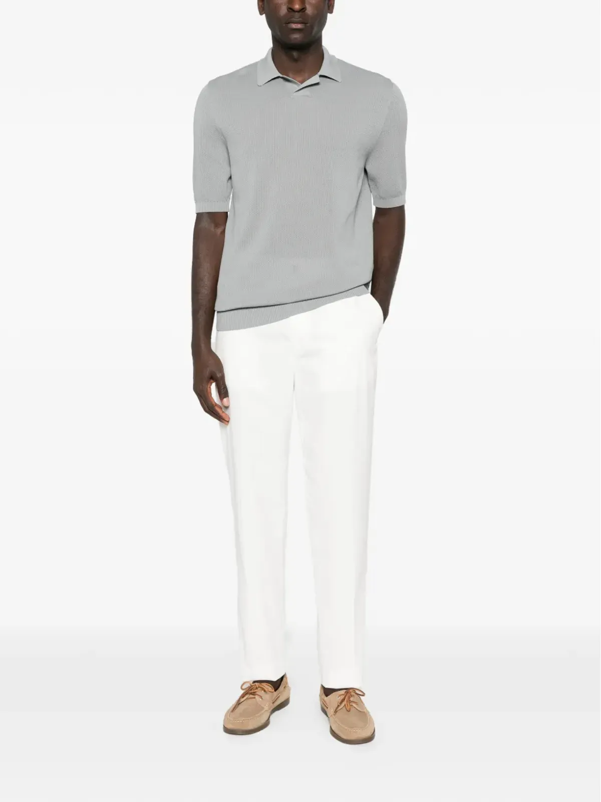 Eleventy エラスティックウエスト チノパンツ - White - 画像2