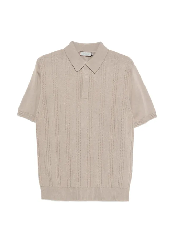 Canali Canali テクスチャードニット ポロシャツの商品画像
