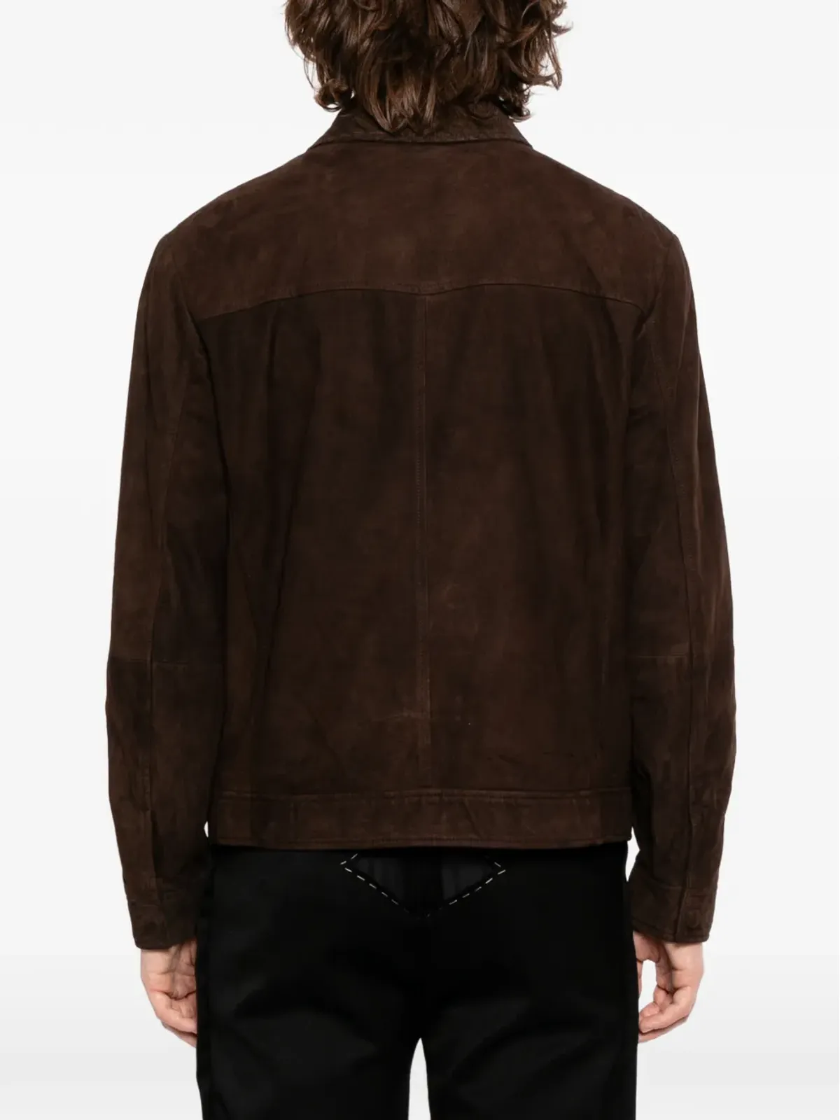 Canali ジップスエードジャケット ブラウン - 画像4