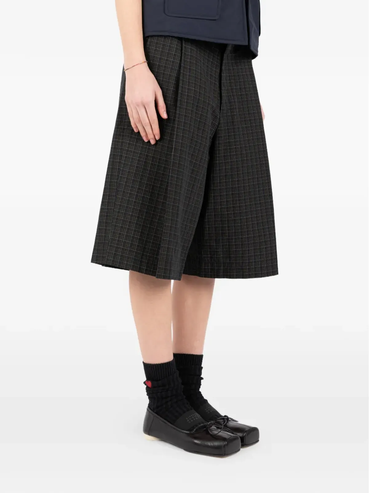 Société Anonyme チェック柄プリーツショーツ - 画像5