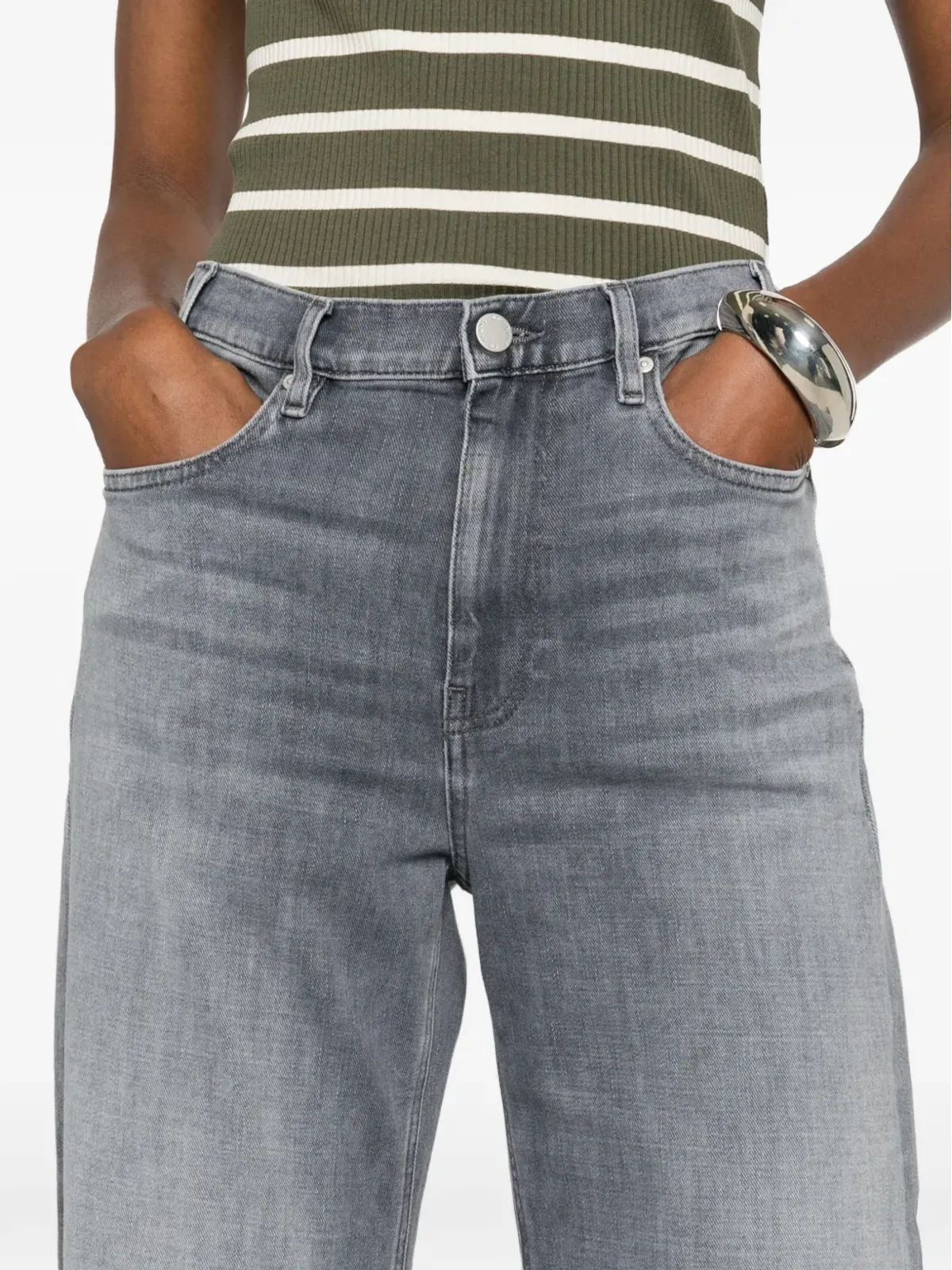 AG Jeans グレー バギー・ワイドジーンズ - 画像5