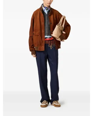 Miu Miu ロゴディテール スエードジャケット - サムネイル2