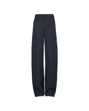 Tory Burch ブルーのチェック柄ワイドレッグ パラッツォパンツ - サムネイル1