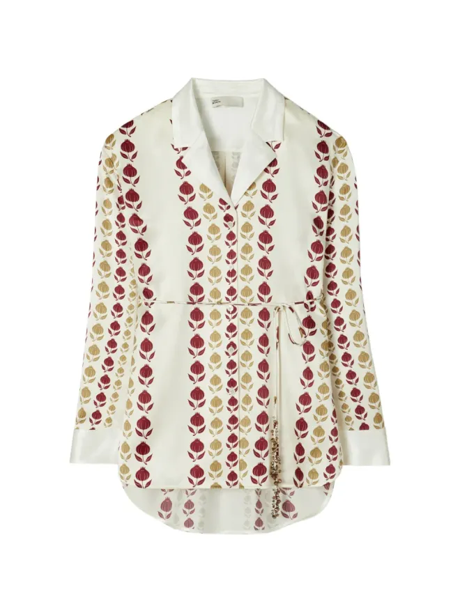 Tory Burch Tory Burch プリント柄シルクシャツ（ベージュ系）の商品画像