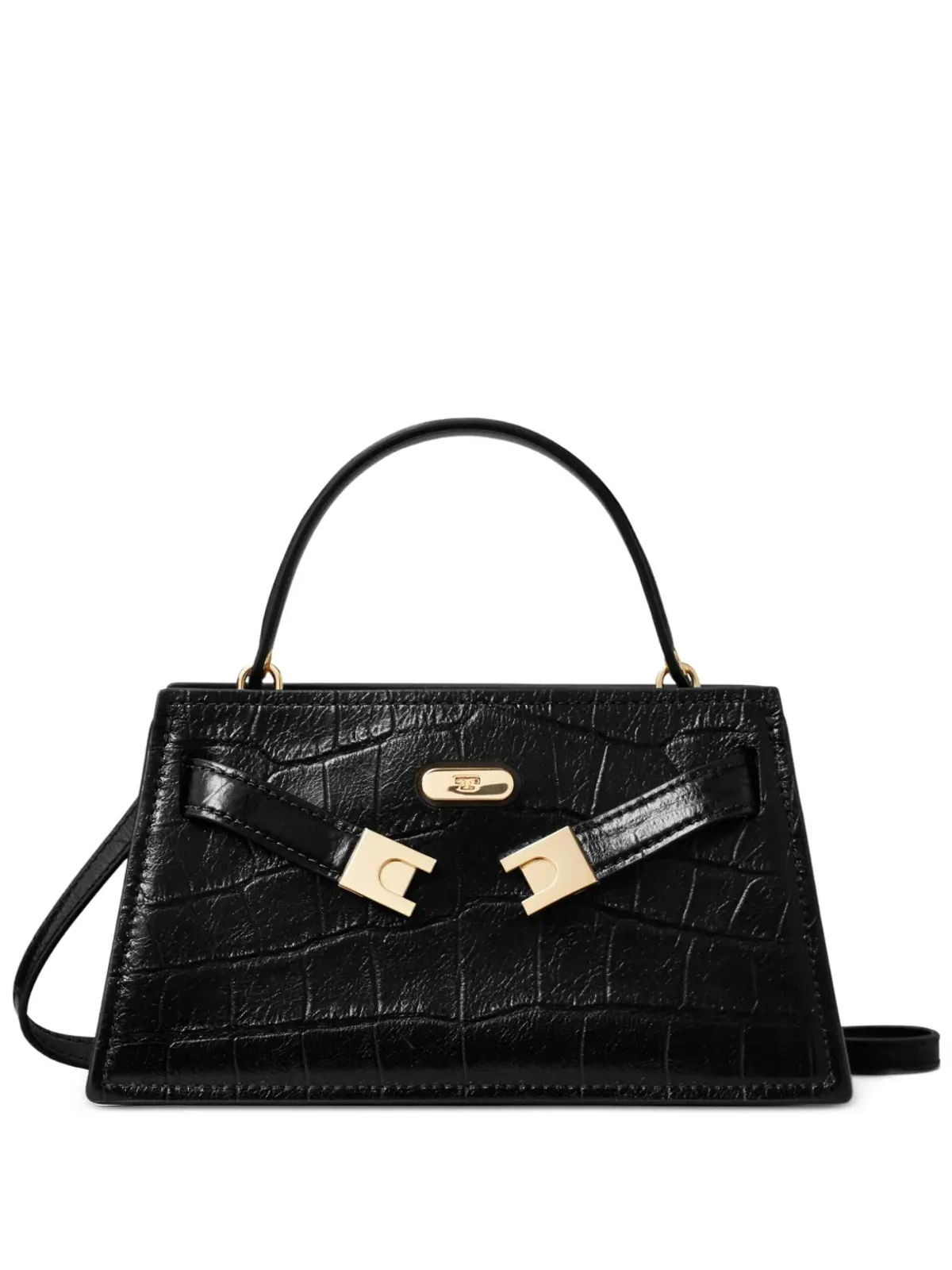 Tory Burch Lee Radziwill クロコダイル型押し トップハンドル ミニバッグ - 画像1