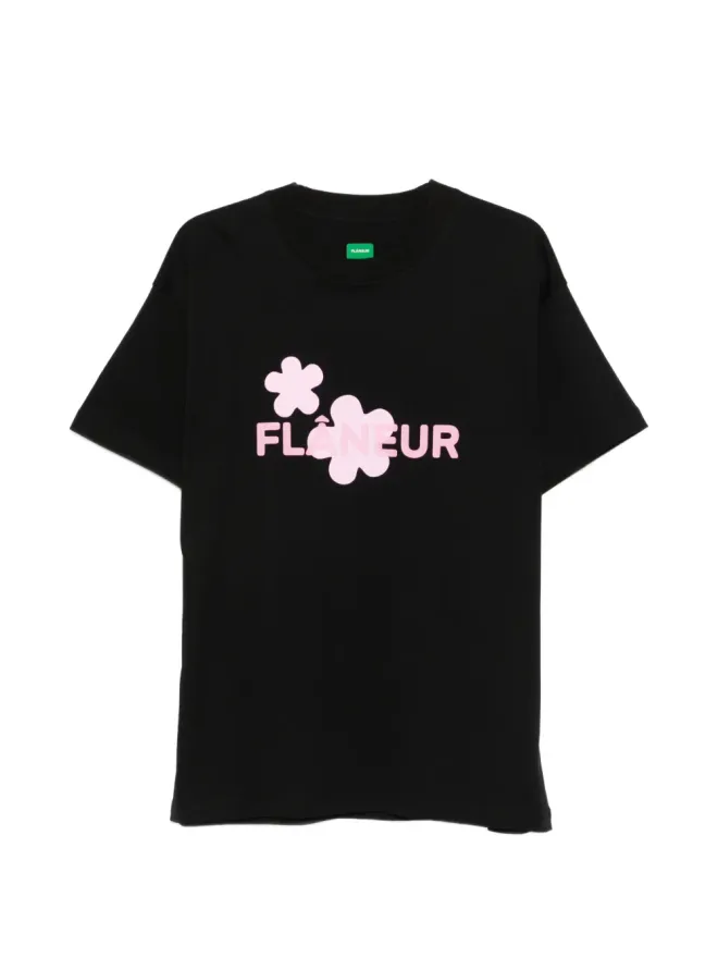 FLANEUR FLÂNEUR Organic Flower T-shirt - Blackの商品画像