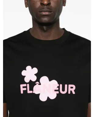 FLÂNEUR Organic Flower T-shirt - Black - サムネイル5