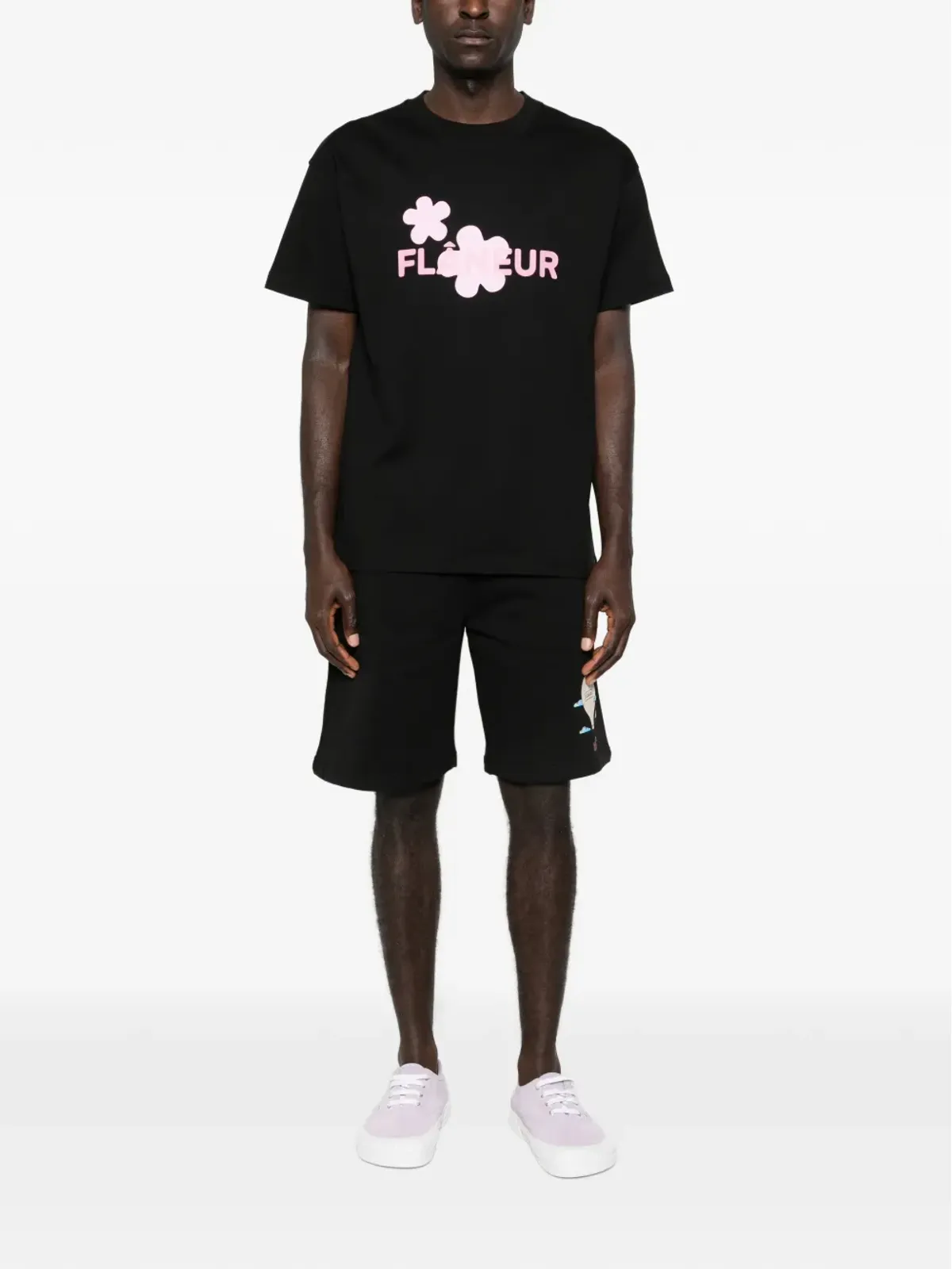 FLÂNEUR Organic Flower T-shirt - Black - 画像2