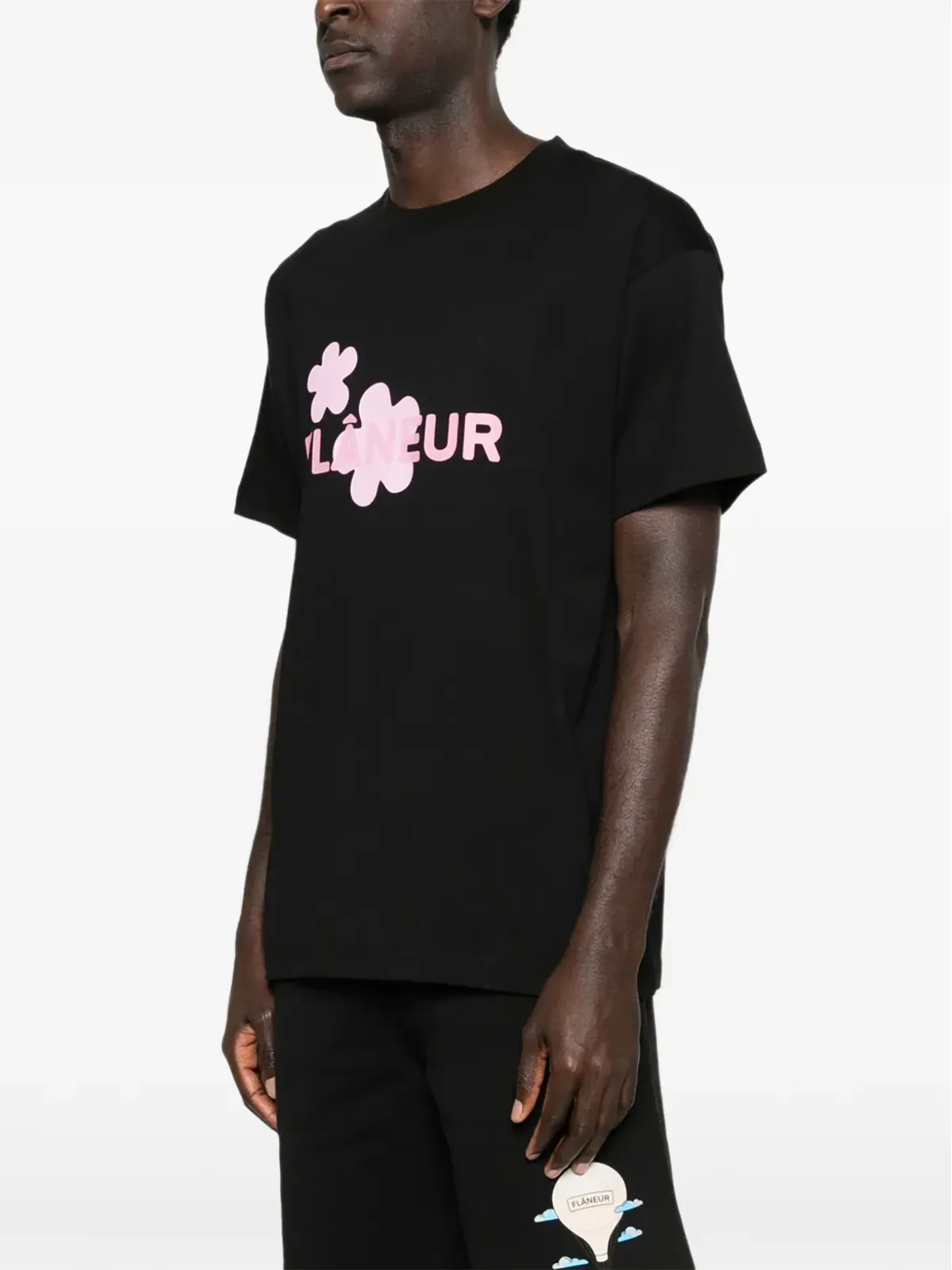 FLÂNEUR Organic Flower T-shirt - Black - 画像3