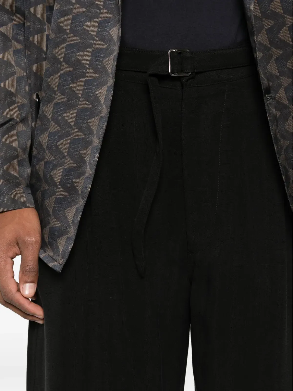Giorgio Armani ベルト付きプリーツパンツ - 画像5