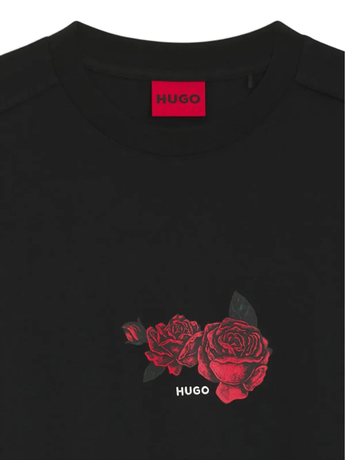 HUGO 花柄プリントTシャツ ブラック - 画像2