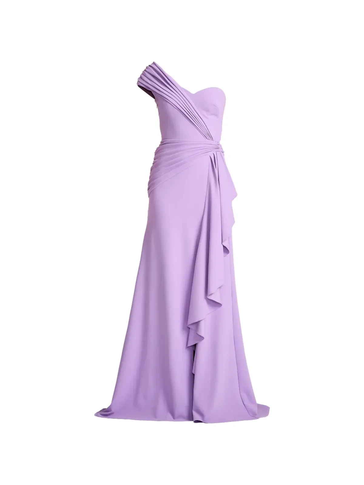 Tadashi Shoji ドレープ付きワンショルダーマキシドレス - 画像1