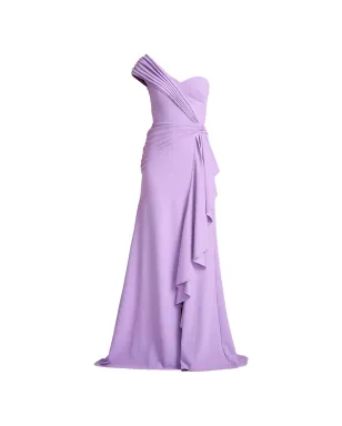 Tadashi Shoji ドレープ付きワンショルダーマキシドレス - サムネイル1