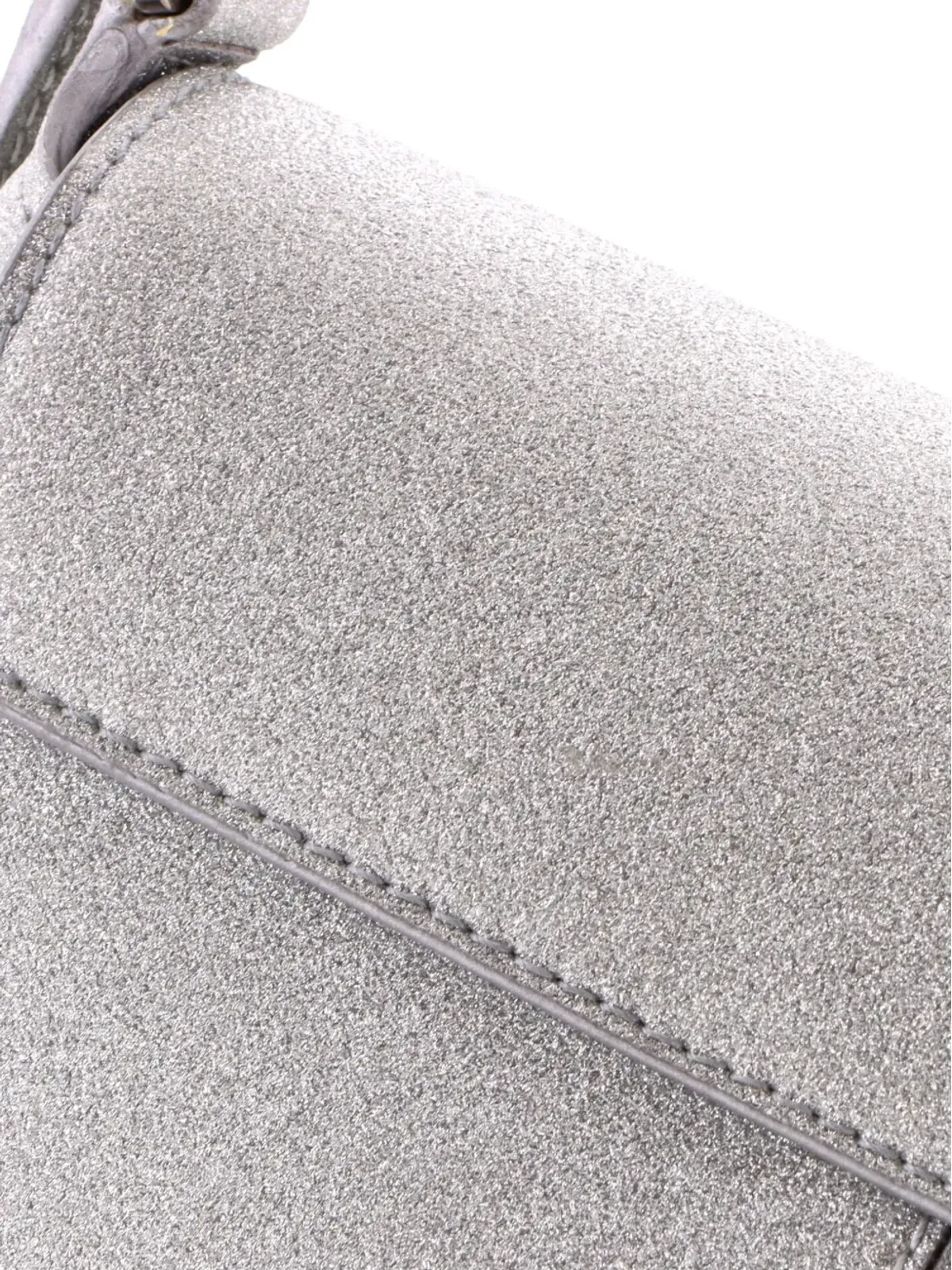 Balenciaga Vintage XX Flap Street Shoulder Bag Glitter Leather Small hobo bag - Silver - 画像5