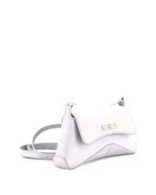 Balenciaga Vintage XX Flap Street Shoulder Bag Glitter Leather Small hobo bag - Silver - サムネイル3