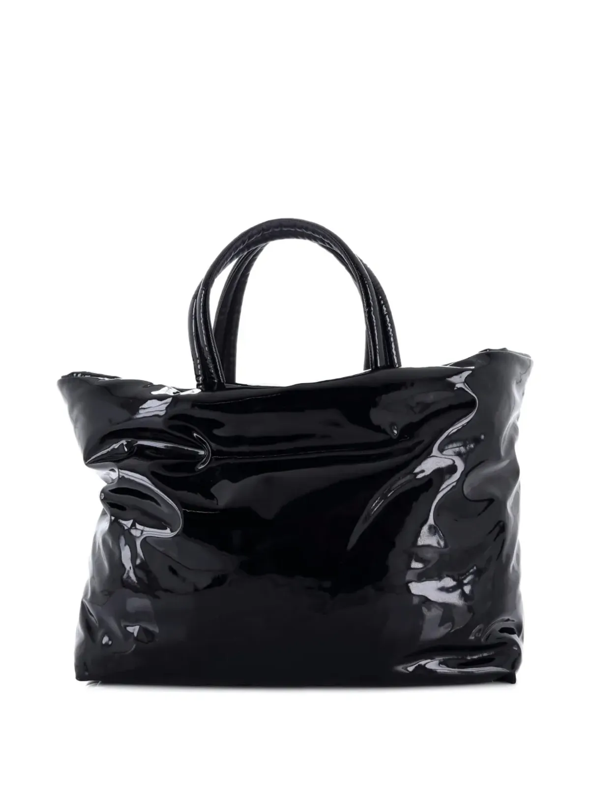 Saint Laurent Pre-Owned ロゴ入りパテントレザー マキシ トートバッグ - 画像2
