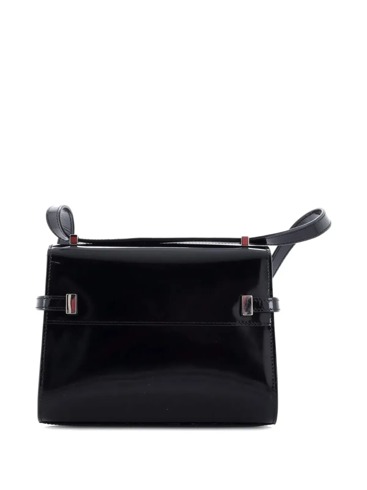 Saint Laurent ビンテージ マンハッタン ショルダーバッグ レザー ミニ クロスボディバッグ ブラック - 画像2