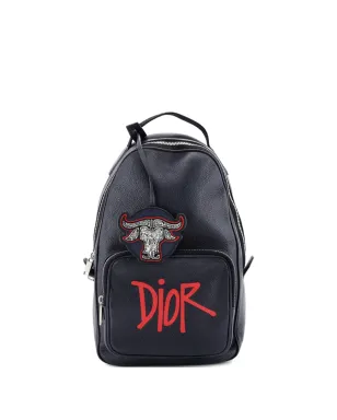 Christian Dior Vintage Shawn Stussy Crossbody Printed Leather backpack - Blue - サムネイル1